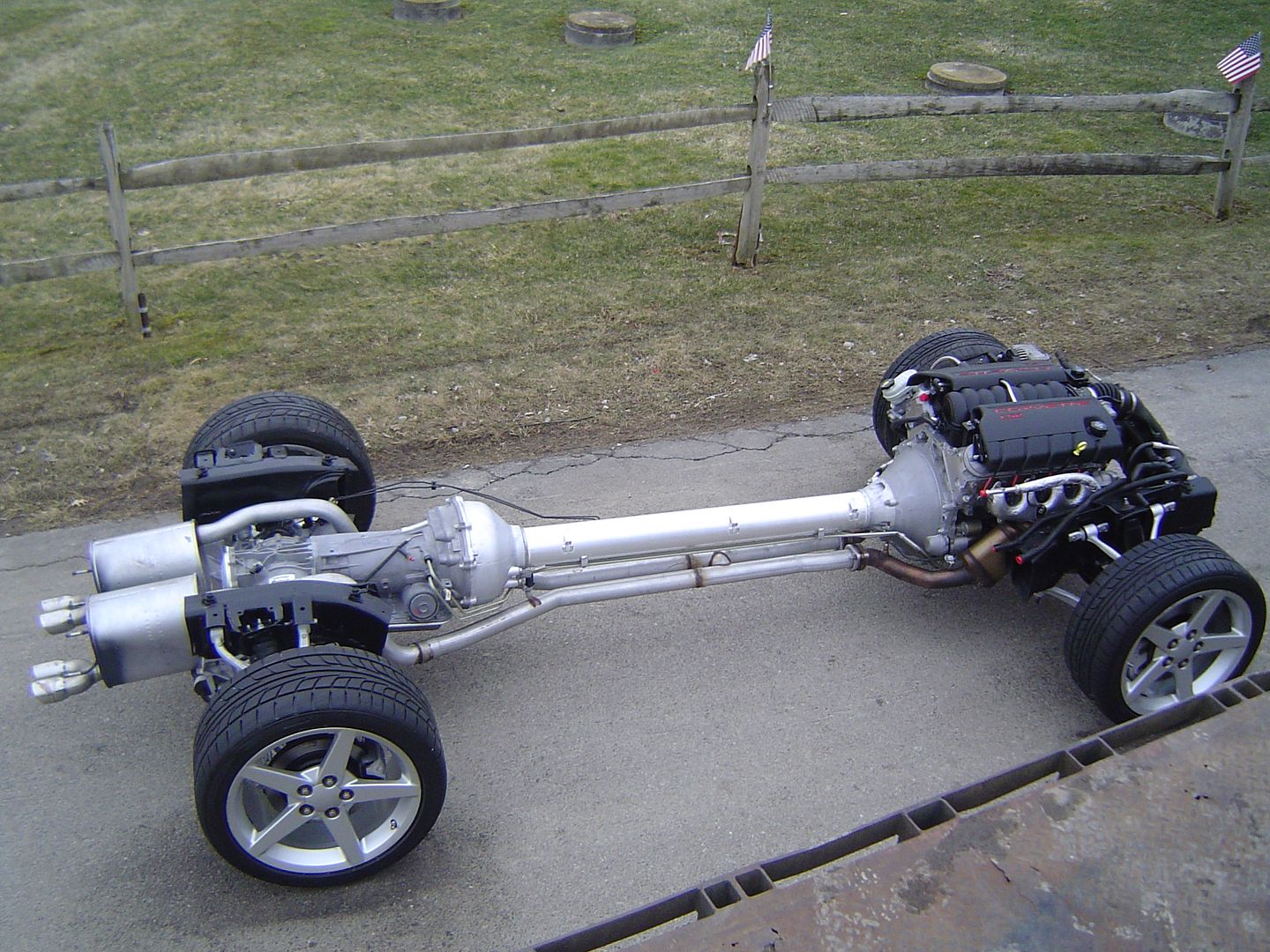 C6 Drive Train Removal Tires without frame rail CorvetteForum